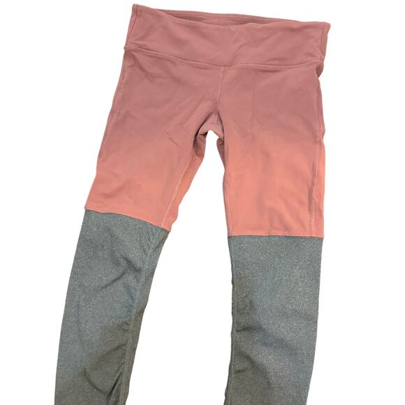 Alo 2 tone leggings sz Large Rose & gray colored yoga winter warm winter fitted - Picture 5 of 7